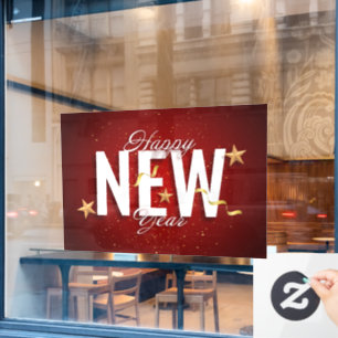 Vinilos Para Cristales Llamado a ventana de Año Nuevo Feliz