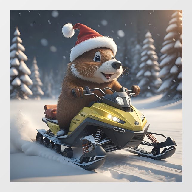 Vinilos Para Cristales Llamado a ventana Snowmobile (Hoja)