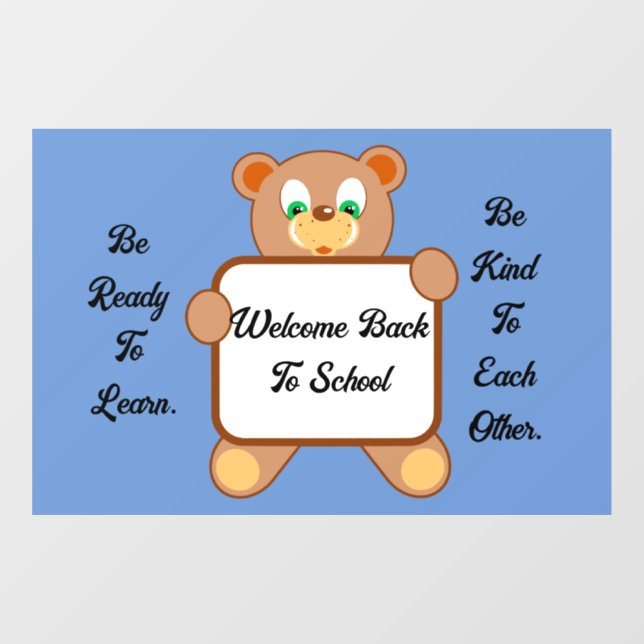 Vinilos Para Cristales Llamamiento de la ventana del oso trasero de bienv (Hoja)