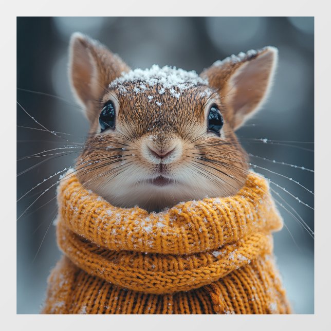 Vinilos Para Cristales Llanto de la ventana de la ardilla de invierno (Hoja)