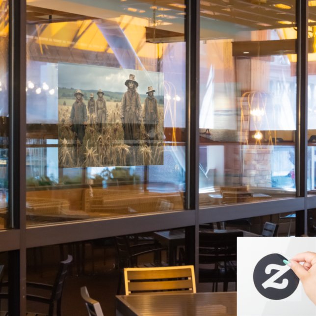 Vinilos Para Cristales Llanto de ventana de espantapájaros de Halloween (ventana del restaurante)