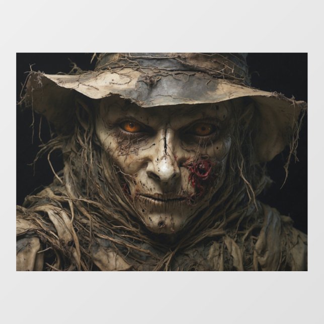 Vinilos Para Cristales Llanto de ventana de espantapájaros de Halloween (Hoja)
