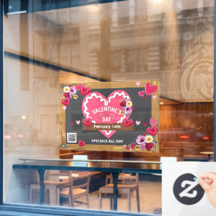 Vinilos Para Cristales Llenado de ventana rosa de San Valentín/ Personali