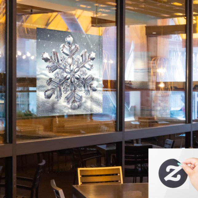 Vinilos Para Cristales Lluvia de ventana de copo de nieve (ventana del restaurante)