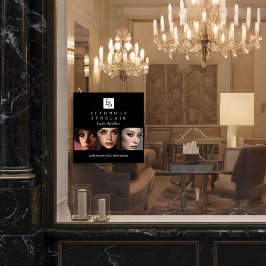 Vinilos Para Cristales Logo de foto de pestañas con guión minimalista en 