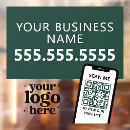 Vinilos Para Cristales Logo de la Compañía de códigos QR Verde oscuro Min