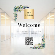 Logo de negocios eucalipto apertura de código QR