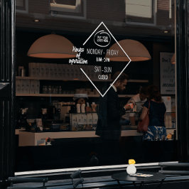 Vinilos Para Cristales Logo de White Opening Times Business