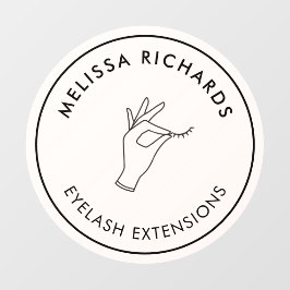 Vinilos Para Cristales Logotipo circular minimalista de mano y pestañas r