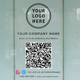Vinilos Para Cristales Logotipo comercial Código QR Medios de comunicació