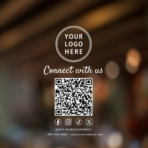 Vinilos Para Cristales Logotipo Comercial Letra Blanca Crea tu Código QR