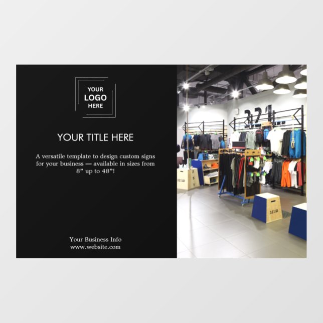 Vinilos Para Cristales Logotipo comercial | Personalizado Black Promotion (Hoja)