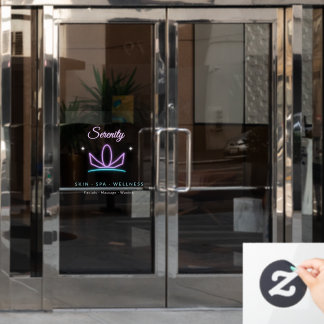 Vinilos Para Cristales Logotipo de bienestar de cuidado de la piel del sp