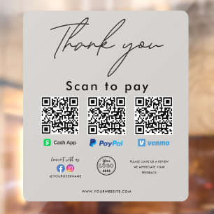 Vinilos Para Cristales Logotipo de código QR de la aplicación de Paypal G