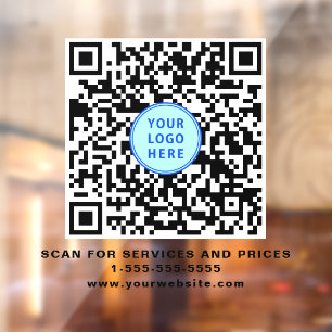 Vinilos Para Cristales Logotipo de código QR empresarial