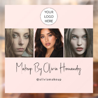 Vinilos Para Cristales Logotipo de escritura en rosa sonrosado Foto Estud