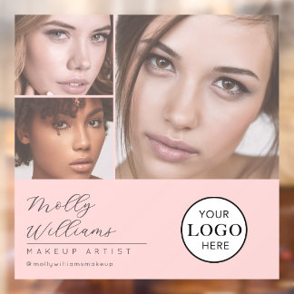 Vinilos Para Cristales Logotipo de escritura rosa con rubor Foto Estudio 