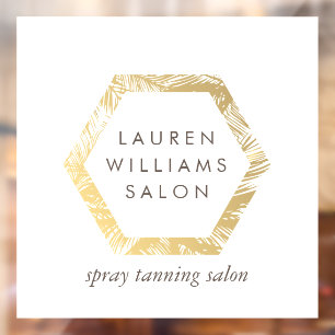 Vinilos Para Cristales Logotipo de Golden Palms Spray Tanning Salon en bl
