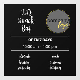 VINILOS PARA CRISTALES LOGOTIPO DE HORARIO COMERCIAL DE PEQUEÑA EMPRESA