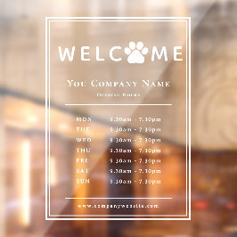 Vinilos Para Cristales Logotipo de Horas de Apertura de la Clínica Veteri