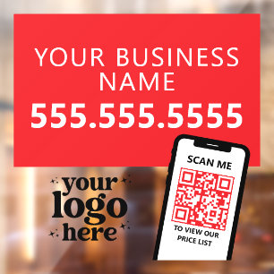 Vinilos Para Cristales Logotipo de la empresa de código QR Moderno minima