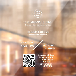 Vinilos Para Cristales Logotipo de la tienda personalizada Horas de apert