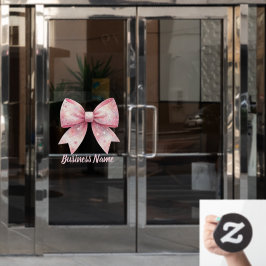 Vinilos Para Cristales logotipo de lazo rosa brillo falso