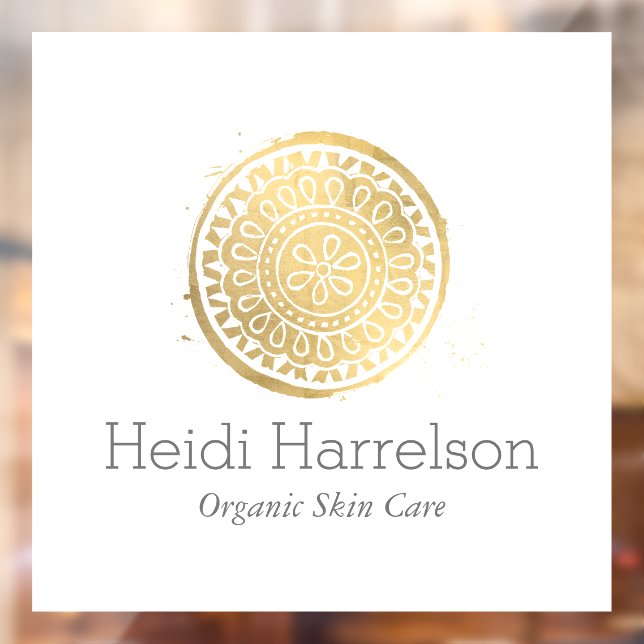 Vinilos Para Cristales Logotipo de Mandala de Belleza Elegante en Falso O (Hoja 2)