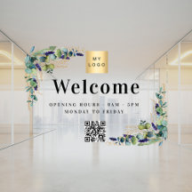 Logotipo de negocio código QR de bienvenida de euc