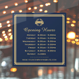 Vinilos Para Cristales Logotipo de negocio de horas de apertura clásicas