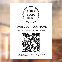 Vinilos Para Cristales Logotipo de negocio simple Código QR Blanco