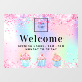 Vinilos Para Cristales Logotipo de panadería de pastelería holografía de 