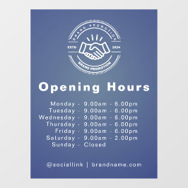 Vinilos Para Cristales Logotipo de personalizado y horario de apertura