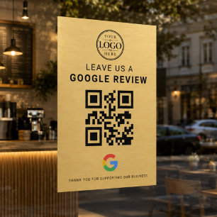 Vinilos Para Cristales Logotipo de reseña de Google dorado