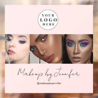 Vinilos Para Cristales Logotipo de secuencia de escritura rosa con foto e