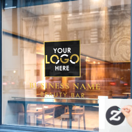 Vinilos Para Cristales Logotipo de su nombre comercial Fachada Negro y Or