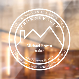 Vinilos Para Cristales Logotipo del agente inmobiliario House Roof