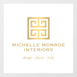 Vinilos Para Cristales Logotipo elegante del diseñador de la llave griega