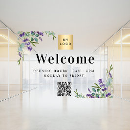 Vinilos Para Cristales Logotipo empresarial código QR de bienvenida de la