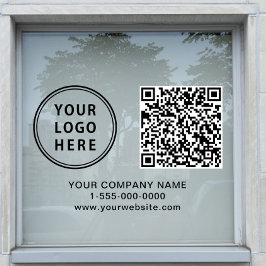 Vinilos Para Cristales Logotipo Empresarial Cree su Código QR Horizontal