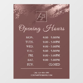 Vinilos Para Cristales Logotipo empresarial de bronce elegante Horarios d