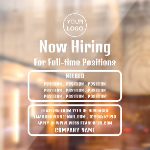 Vinilos Para Cristales Logotipo empresarial, publicidad de reclutamiento 