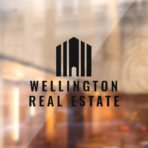 Vinilos Para Cristales Logotipo minimalista moderno de bienes raíces Real