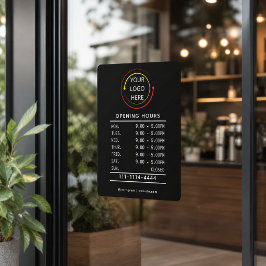 Vinilos Para Cristales Logotipo moderno de horario comercial empresarial