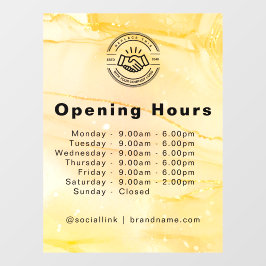 Vinilos Para Cristales Logotipo moderno de Horas de apertura