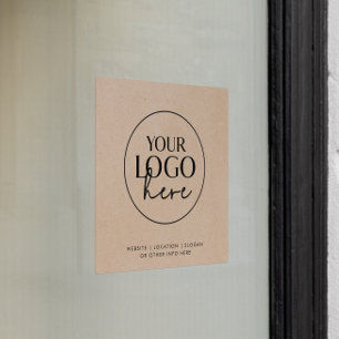 Vinilos Para Cristales Logotipo personalizado de negocio Chic Faux Kraft