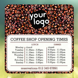 Vinilos Para Cristales Logotipo Personalizado Horario Almuerzo Cena Cafet