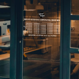 Vinilos Para Cristales Logotipo personalizado Horario de apertura Almuerz