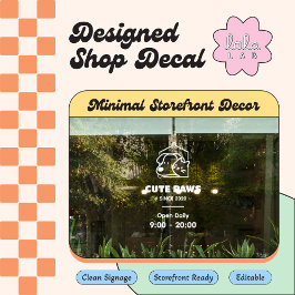 Vinilos Para Cristales Logotipo y horas de la tienda de mascotas de la ve