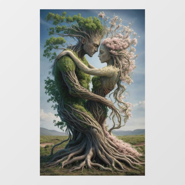 Vinilos Para Cristales Los amantes de la naturaleza (Hoja)